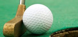 golf putter, ball+hole